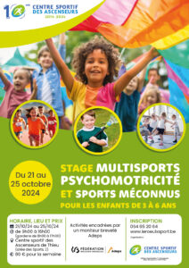 COMPLET - Stage multisports pour les enfants de 3 à 6 ans